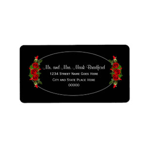 Return Labels, Wide, Red Rose Wedding Collection Label