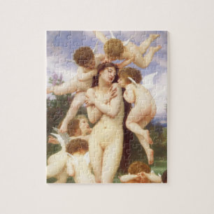 Return of Spring by Bouguereau, Vintage Angels Art Jigsaw Puzzle