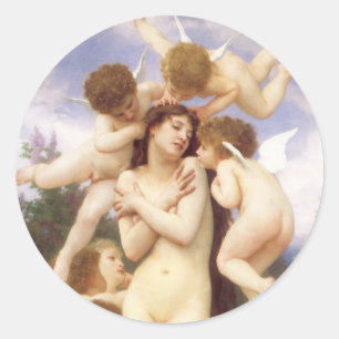 Return of Spring (Le Printemps) by Bouguereau Classic Round Sticker