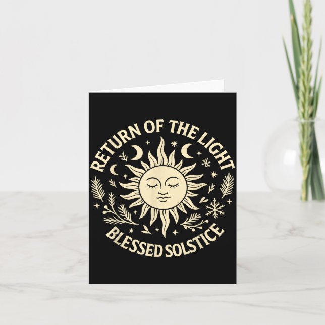 Return Of The Light Blessed Solstice Celestial Sun Card (Front)