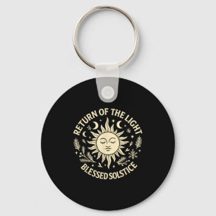 Return Of The Light Blessed Solstice Celestial Sun Keychain