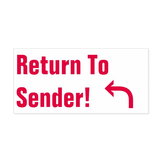 "Return To Sender!" + Arrow Rubber Stamp (Design)
