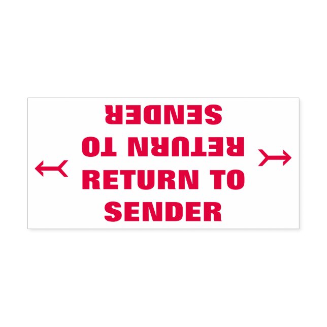 "RETURN TO SENDER" + Arrow Rubber Stamp (Design)