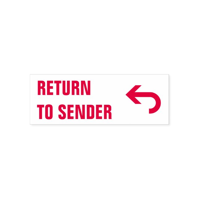 "RETURN TO SENDER" + Curved Arrow Self-inking Stamp (Design)