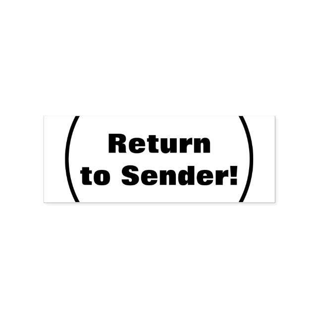 "Return to Sender!" + Curved Lines Rubber Stamp (Imprint)