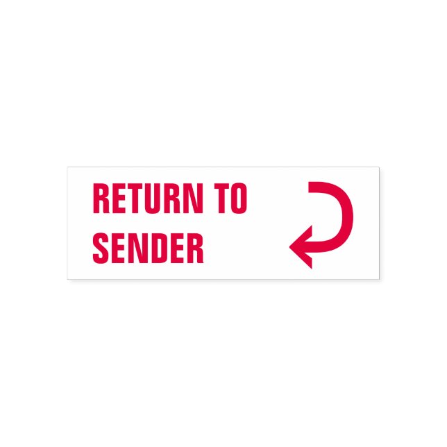 "RETURN TO SENDER" + Curving Arrow Self-inking Stamp (Design)