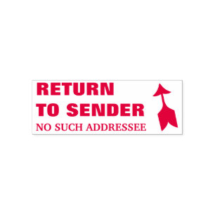 "RETURN TO SENDER" "NO SUCH ADDRESSEE" SELF-INKING STAMP