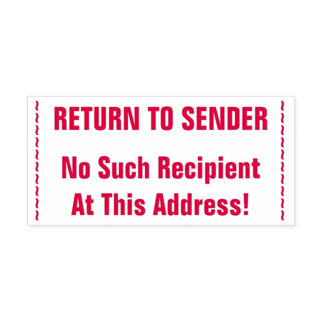 "RETURN TO SENDER" & "No Such Recipient ..." Self-inking Stamp (Design)