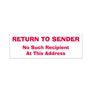 "RETURN TO SENDER" "No Such Recipient ..." Self-inking Stamp