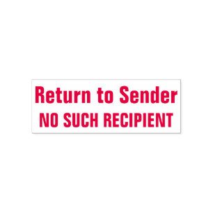 "Return to Sender", "NO SUCH RECIPIENT" Self-inking Stamp