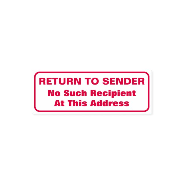 "RETURN TO SENDER", "No Such Recipient ..." Self-inking Stamp (Design)