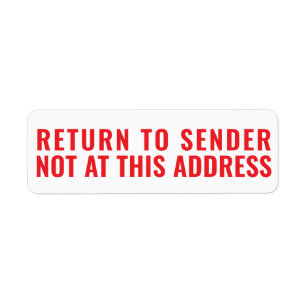 Return To Sender Not At This Address