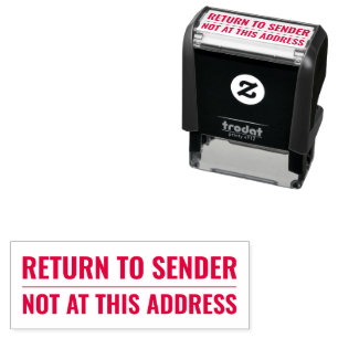 Return To Sender Not At This Address Custom Office Self-inking Stamp