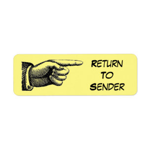 Return To Sender Pointing Hand