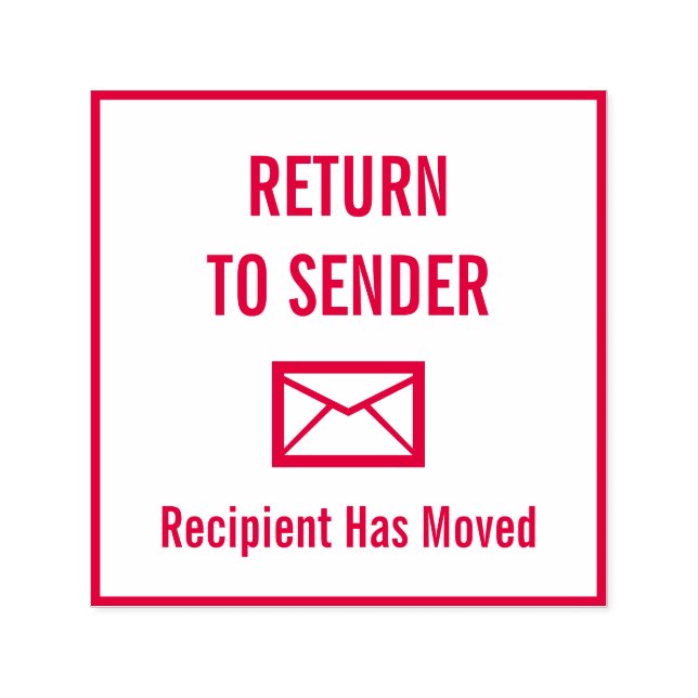 "RETURN TO SENDER", "Recipient Has Moved" Self-inking Stamp (Design)