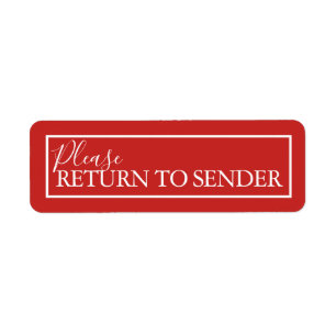 Return to sender red address labels
