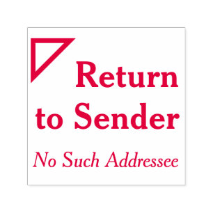 "Return to Sender" Rubber Stamp