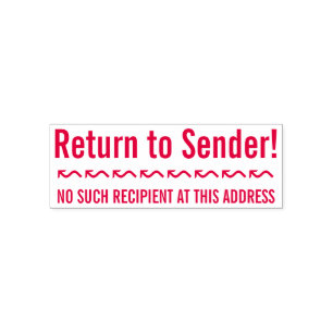 "Return to Sender!" Rubber Stamp