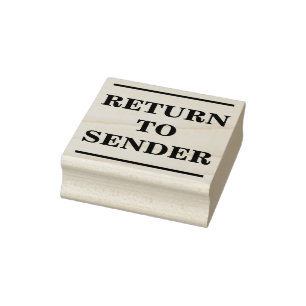 "RETURN TO SENDER" + Solid Lines Rubber Stamp