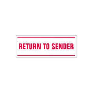"RETURN TO SENDER" + Solid Lines Self-inking Stamp