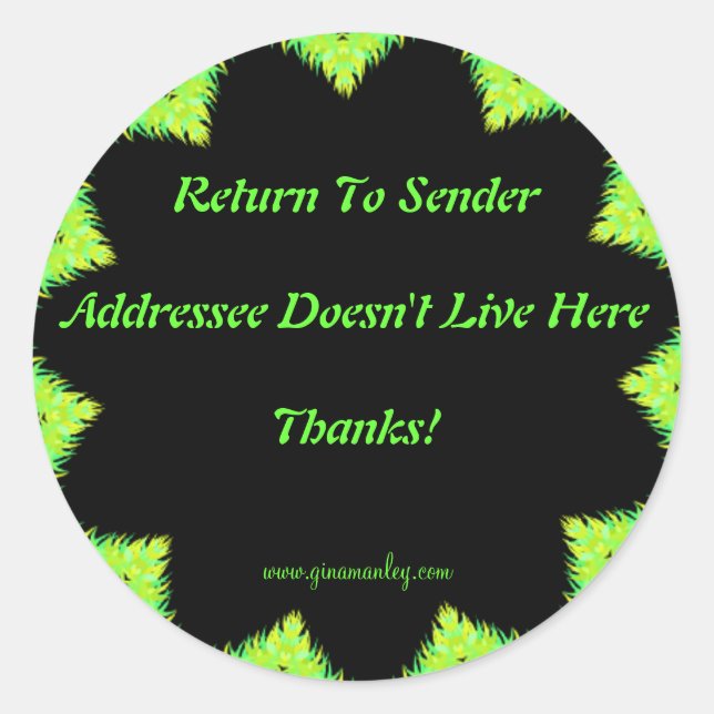 Return To Sender Sticker (Front)