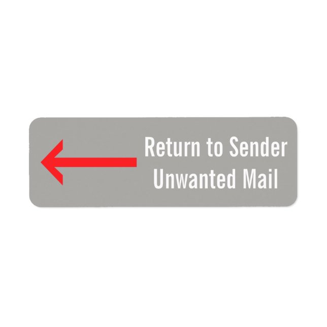 "Return to Sender", "Unwanted Mail" + Arrow Label (Front)
