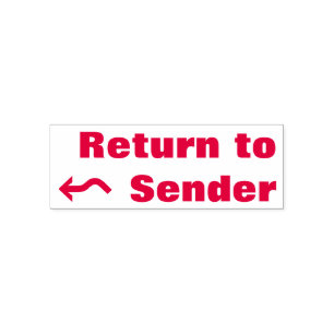 "Return to Sender" & Wavy Arrow Rubber Stamp