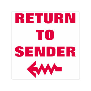 "RETURN TO SENDER" + Wavy Arrow Self-inking Stamp