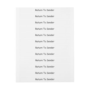 Return to sender Wraparound Address Label