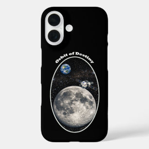 Return to the Moon with Spaceship and Earth URM iPhone 16 Case