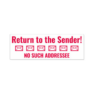 "Return to the Sender!", "NO SUCH ADDRESSEE" Self-inking Stamp