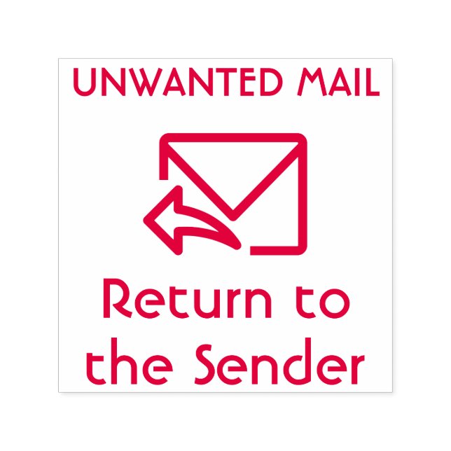 "Return to the Sender" "UNWANTED MAIL" Self-inking Stamp (Design)
