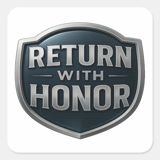Return With Honour™ LDS Square Sticker (Front)