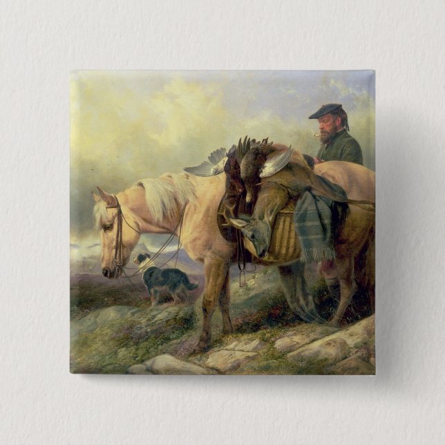 Returning from the Hill, 1868 2 Inch Square Button (Front)