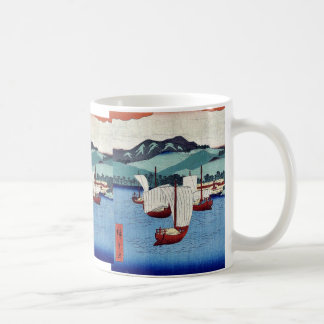 Returning sails at Yabase by Ando, Hiroshige Ukiyo Coffee Mug
