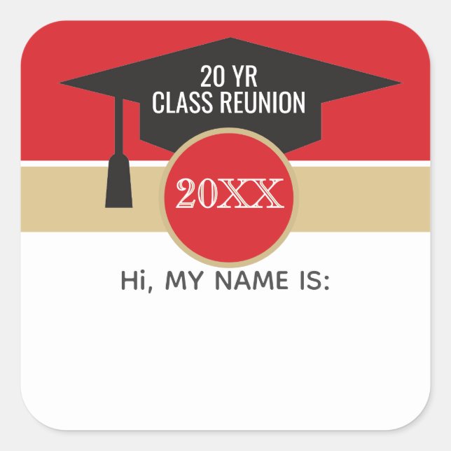 Reunion! Custom class reunion name tag (Front)