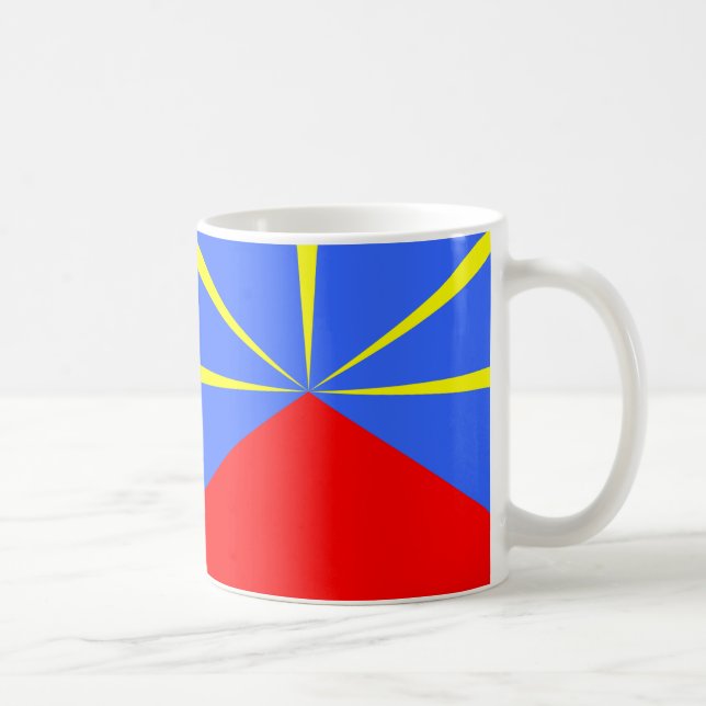 Réunion Island Flag Ceramic Coffee Mug (Right)