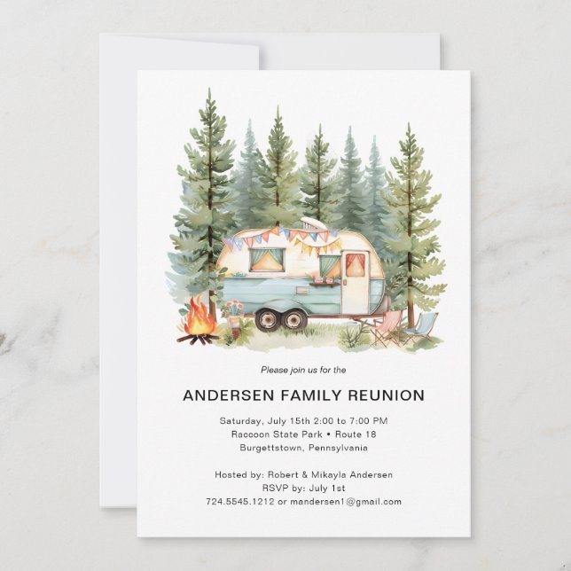 Réunion Moderne Forêt Rustique Simple Invitation (Devant)