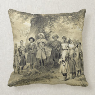 Reunion of Tcherkesse Princes, Sodja Valley, on th Throw Pillow