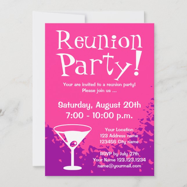 Reunion party invitations | Custom invites (Front)