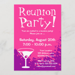 Reunion party invitations   Custom invites