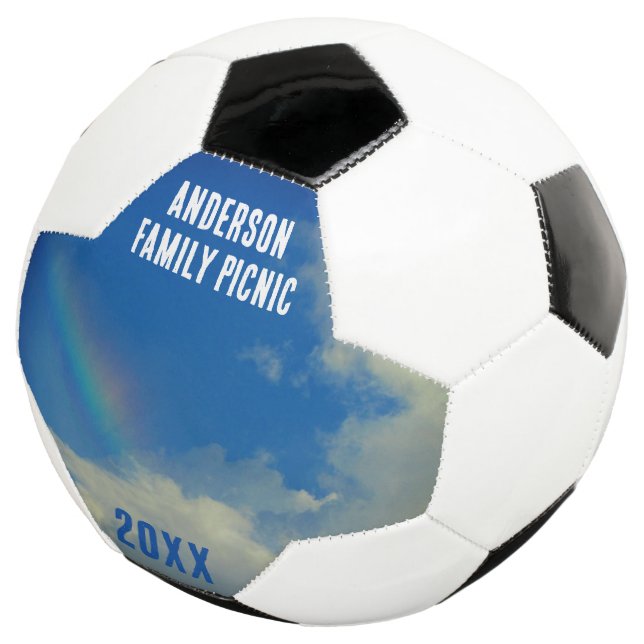Reunion Rainbow Colourful Annual Family Picinic Soccer Ball (Three Quarter)