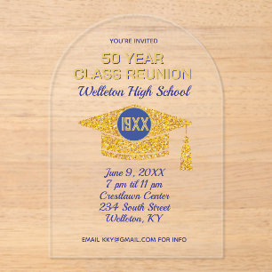 Reunion Time! Acrylic Class Reunion Invite Invitations
