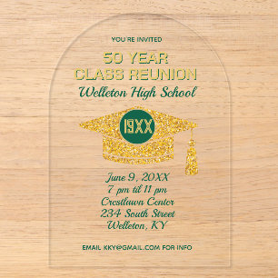Reunion Time! Acrylic Class Reunion Invite Invitations