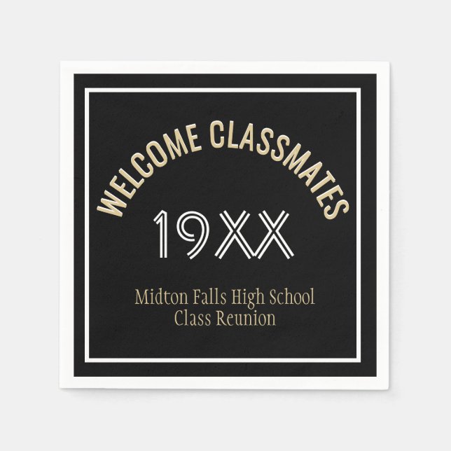 Reunion time! Custom Class Reunion  Napkins (Front)
