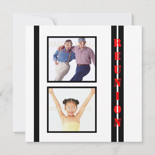 Reunion white black family PERSONALIZE Invitation (Front)