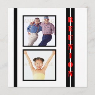 Reunion white black family PERSONALIZE Invitation