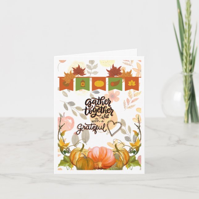 Réunissez la carte de voeux Thanksgiving (Devant)