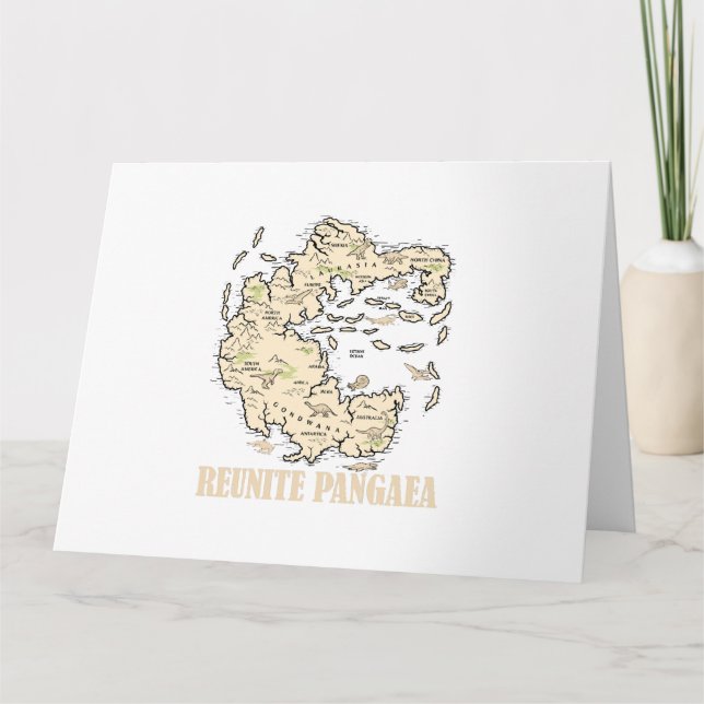 Reunite Pangaea World map History Funny Geology Gi Card (Front)