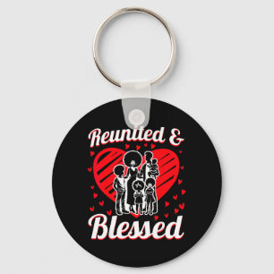 Reunited Blessed Black Family Reunion Thanksgiving Keychain